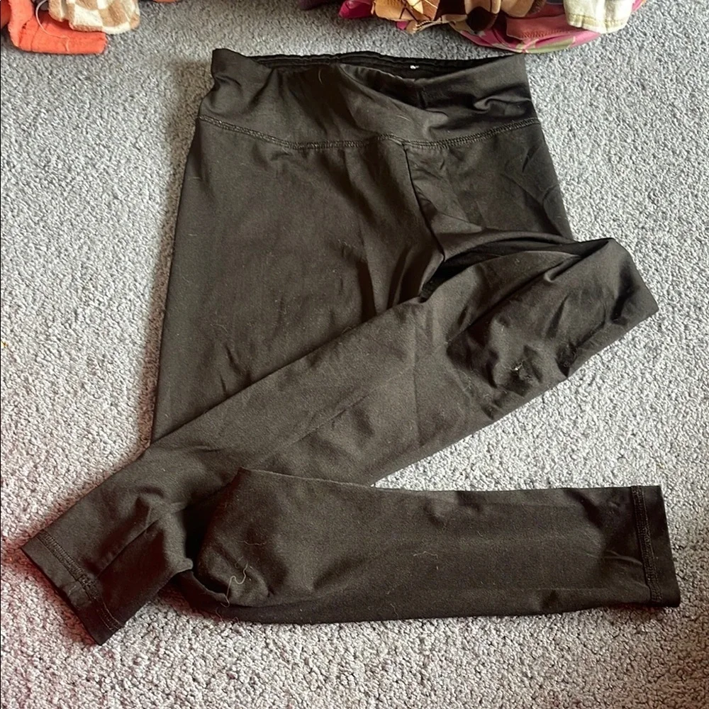 Justice Black Leggings with Bold Branding